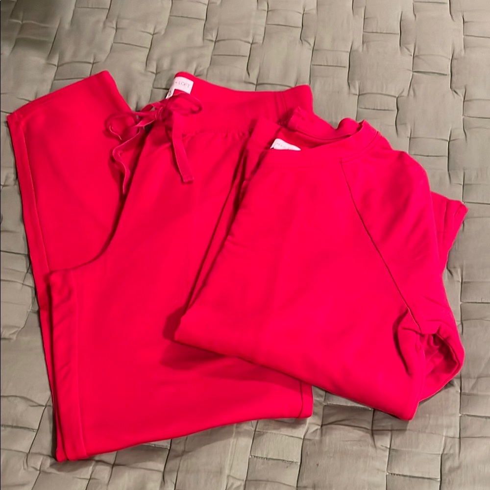 Lou & Grey Bright Pink Sweater Set